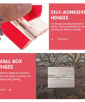 Self Adhesive Clear Acrylic Flush Hinges Set Of 5 For Cabinets Drawers And Doors with red adhesive backing