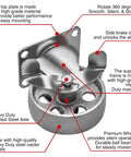 Close-up of Kickass Heavy Duty Steel Swivel Casters 4 Pack 3.5 Inch Wheels 350 Lbs Locking Brakes, featuring top plate and steel axle.