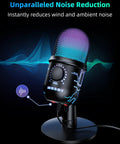 Gaming USB Mic With RGB LED Lights For PC Mac PS4 PS5 Dope Condenser Podcast Mic For Studio Recording YouTube And Streaming