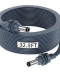 Ablian Starlink Mini Power Cord 32.8FT Flat DC5521 Charging Cable Waterproof Outdoor gray coiled for RV campers.