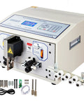 Uhrlghs Automatic Wire Stripping Machine Heavy Duty Aluminum Alloy Peeling Cutter For Cable 0.1 To 8mm SWT508 E SD showing control panel and cutting mechanism.