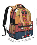 Lightweight Laptop Backpack For Women And Men Unisex Daily Carry Daypack For Work And Travel Casual Slim Yet Roomy Polyester Bag With Ergonomic Comfort And All Day Support For Everyday Commute And Weekend Getaways featuring a hot dog design on the back.