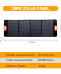 Top Shelf Solar Generator Bundle 200 Watt Panel Hooked Up To 1000 Watt Power Station view of 200W solar panel dimensions and weight.