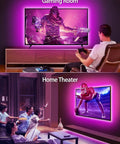 LED TV Backlight Kit For 32 To 43 Inch Screens With Nine Point Eight Foot USB Powered LED Strip in gaming and home theater setup
