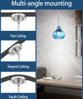 Two Pack Kitchen Island Pendant Lights With Hand Blown Brownish Blue Seeded Glass Shades Brushed Nickel Finish over table