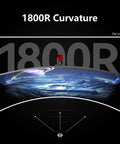 1800R curvature diagram showing Curved 49 Inch Ultrawide Gaming Monitor With 144Hz Refresh Rate And 32 By 9 Aspect 3840 By 1080 Resolution HDR400 99 Percent SRGB USB Type C DisplayPort HDMI Built In Speakers Height And Tilt Adjustable For Hardcore Gamers
