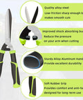 Pro Grade Hedge Clippers For Easy Pruning And Shaping Hedges With Sharp Blades, Non Stick Coating, Alloy Steel, Soft Rubber Grip Garden Shears