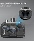 Drop In HawkLock Mini Quick Release Plate showing triple locking structure with 1/4-inch screw, secure mounting detail view.