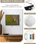Golden Harvest Scene Canvas Wall Art 12x16 Black Framed Print Waterproof Anti Fading, displayed above a wooden console.