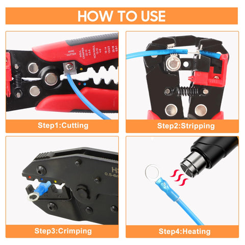 How to use the All In One Wire Crimping Kit With 340 Heat Shrink Connectors For Automotive, Marine And Electrical Repairs