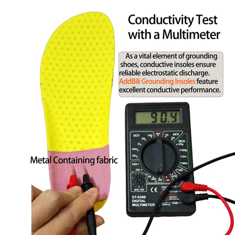 Conductivity test of Level Up Your Daily Kicks With Solid Grounding Insoles Boasting Heel Contact Conductive Fabric Plus Six Pure Copper Rivets To Hassle Free Convert Standard Shoes Into Grounded Footwear For Reliable Support Size 41 To 43.