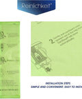 Fifteen Pack Type CC Vacuum Bags For Oreck XL Upright Vacuums shown with installation instructions on bag, emphasizing easy fit.