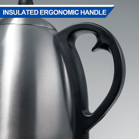 Close-up of 1L digital variable temperature gooseneck kettle for coffee and tea with precise pour control, insulated ergonomic handle
