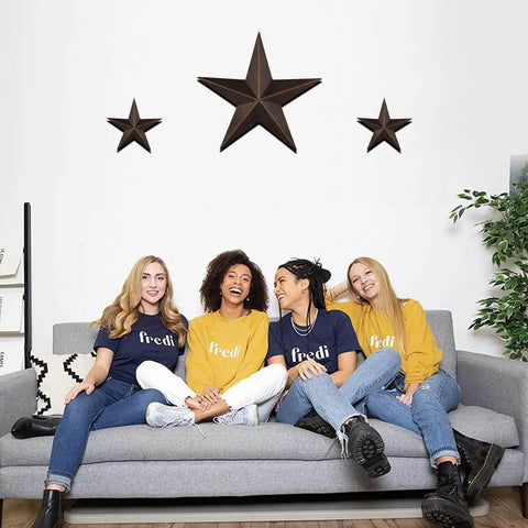 Rustic Metal Barn Star Wall Decor Made From Recycled Iron With Vintage Finish Includes Screws And Anchors For Easy Wall Mounting