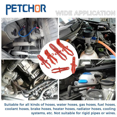 6 Piece Hose Clamp Pliers Set With Flexible Pinch Off Pliers Straight Jaw And 90 Degree Angled Pliers for Flexible Hoses