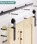 Heavy Duty Bifold Barn Door Hardware Kit For Closet, 60 Inch Track Folding System, easy mount, durable steel construction
