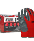 Nitrile Coated Work Gloves for Mechanics and DIY Tasks 15 Pairs Size Large Oil and Grease Resistant with Tight Grip