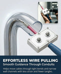 Drill Powered 2 In 1 Wire Puller And Feeder With Brushless Motor Fish Tape demonstrating cable pull through PVC conduit.
