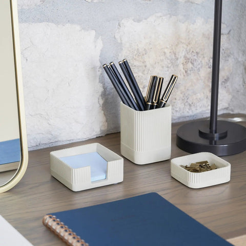 Desk Organizer Set Of 3 For Your Office Made From Sturdy Concrete To Upgrade Any Desk Setup With An Industrial Vibe