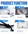 Product functions of Orienteering Compass With Map Ruler For Hiking And Camping Waterproof Survival Navigation Tool