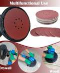 9 Inch Drywall Sanding Discs Set With Hook And Loop Backing, 8 Hole, Grits 80 100 120 180 240 400, Aluminum Oxide Abrasive