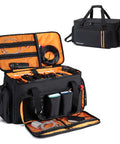 Pro DJ Gear Bag With 8 Detachable Dividers And 15.6 Inch Laptop Sleeve Large Capacity Travel Gig Bag For Cables Controllers