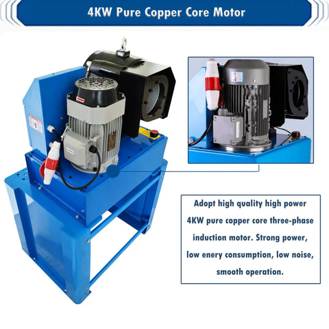 Professional Hydraulic Hose Crimping Machine Slick 0.55 To 2.72 Inch Electric Rubber Hose Press with 4KW pure copper core motor.
