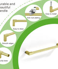 10 Pack Classic Solid Cabinet Handles 6.3 Inch 160mm Screw Spacing Brushed Gold Dope Furniture Hardware Pulls features
