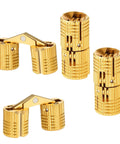 Six Pack 10 Mm Hidden Brass Hinges With 24 Screws For Concealed Cabinets And Jewelry Boxes, 180 Degree Opening, Invisible Design For Easy DIY Hand Craft Projects