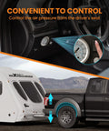 Truck with On Board Air Compressor System Universal Air Spring Kit With Gauge Air Line And T Fittings shown in use while towing