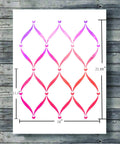 Dope Large Trellis Wall Stencil 20x24 Inch For Painting Walls Furniture Floors And Fabrics Reusable Template with measurements.