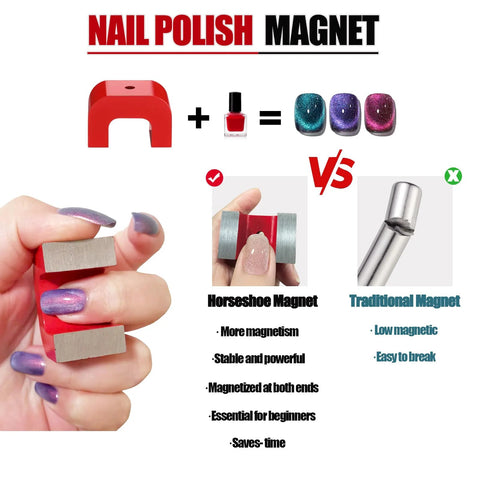 30lb red cast horseshoe magnet for nails; nail polish magnet, alnico