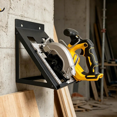 Space Saving Wall Mounted Tool Organizer For Circular Saw And Power Tools Handy Workshop Storage Rack for home garage.