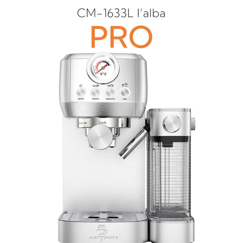 Straight Fire Automatic Espresso Machine With Super Fast Heating And Adjustable Milk Frother For Barista Level Cappuccinos And Rich Lattes At Home, silver design with user controls.