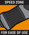 Close-up of Speed Zone grip on 2 Piece Phillips And Slotted Screwdriver Set Pro Grade With Dual Material Handles Extra Long Blades.