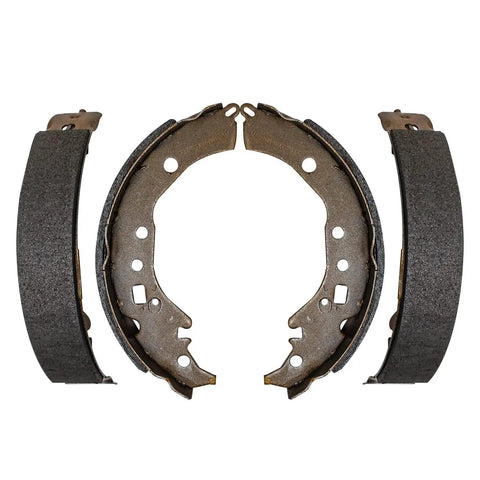 Rear Drum Brake Kit For Toyota Corolla 2009-2019 With Drum Brakes Includes 2 Rear Drums, 2 Rear Brake Shoes, Brake Cleaner Spray And Brake Fluid Bottle DIY Friendly Ready To Install showing close-up of brake shoes