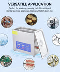 Six Point Five Liter Digital Ultrasonic Cleaner With Timer And Heater 40kHz 180W for Jewelry Glasses Watches Tools and Small Parts