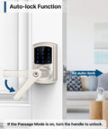 Heavy Duty Keyless Entry Keypad Door Lock With Handle Four Pack Electronic Deadbolts For Home Security Blue Backlight Touchscreen showing auto-lock feature.