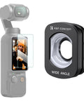 Wide Angle Lens For DJI Osmo Pocket 4 3 With 112 Degree Field Of View Snap On Magnetic Attachment Multi Coated Optical Glass