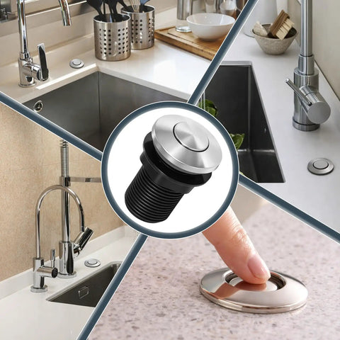 2026 Upgraded Sink Top Push Button Air Switch With Air Hose Replacement For Garbage Disposal Wet Hands Safe Waterproof