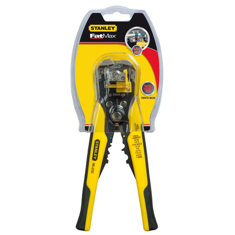 Heavy Duty Wire Stripper Tool With Fine Adjustment Screw For 0 To 6 Mm2 Cables Crimping Isolated And Non Isolated Cable Shoes Durable Yellow And Black Hand Tool For Pros And DIYers in packaging.