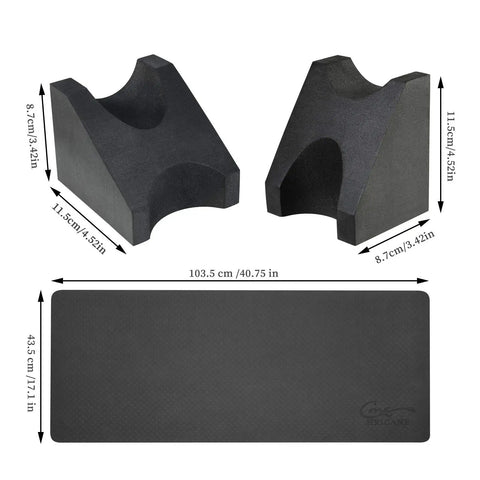 Guitar Work Mat Kit With Dual Height Neck Support Rest And String Winder Cutter Tool Pro Grade setup with measurements