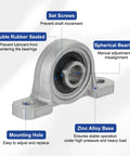 Beefy 12 Millimeter Bore Pillow Block Bearing for Tough Vertical Flange Mount Self Alignment Insert Bearing Housing in Zinc Alloy