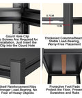 Heavy Duty 5 Tier Steel Shelving Unit With A Slick Boltless Setup and Flexible Shelf Configurations, showing gourd hole clip and thickened beams.