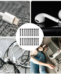 Heavy Duty Reusable Cable Ties And Premium Wire Organizer Straps For Instant Cord Sorting, various cables organized with ties.