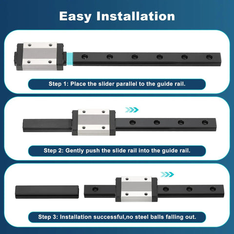 MGN12 500mm Linear Sliding Rail Kit With MGN12H Carriage Block And Mini Guide, Includes Wrench for CNC and 3D printers