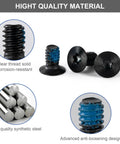 Heavy Duty Replacement Screws Tailored For Ridge Wallets Featuring Hex And T5 Torx Drivers 22 Piece Matte Black Stainless Steel Kit close-up of corrosion-resistant screws with blue threads.