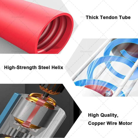 Heavy Duty 1500W Grain Auger Workhorse With Portable Suction System showing thick tendon tube, steel helix, and copper wire motor