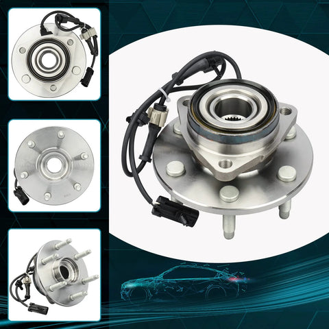 Front Wheel Hub And Bearing Assembly For 4WD And AWD With ABS 6 Lug Replacement 515036 Bolt On Fits Cadillac Escalade Silverado Tahoe Suburban Avalanche Sierra Yukon