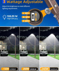 LED Parking Lot Light 150W 200W 240W Adjustable Wattage Outdoor Shoebox Flood Light With Photocell IP65 Waterproof